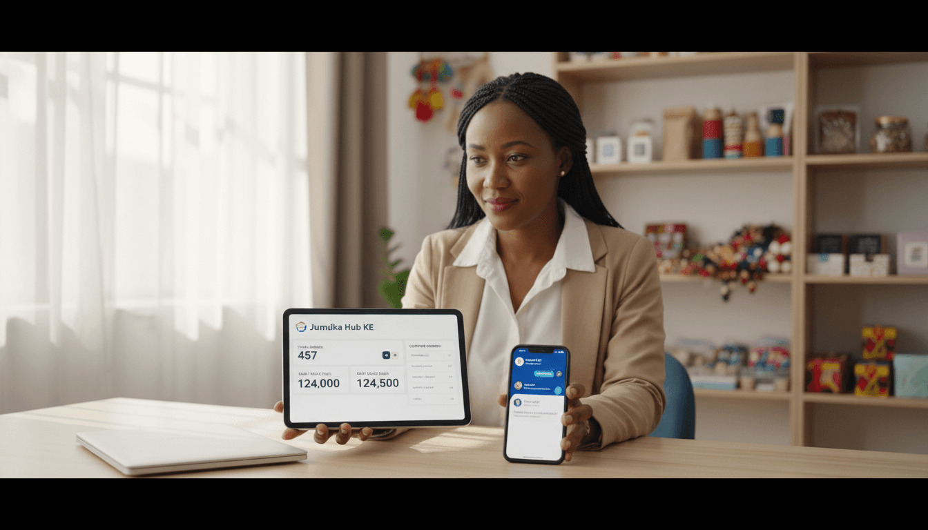 Business owner viewing automated WhatsApp orders and payments on tablet dashboard