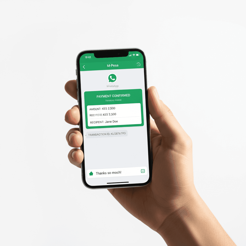 M-Pesa payment confirmation in WhatsApp